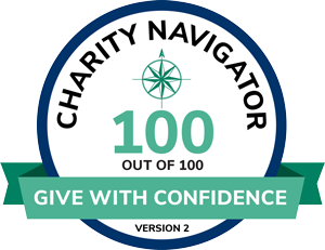 Rated 100 out of 100 at Charity Navigator