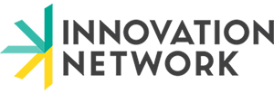 Logo with the text "Innovation Network" and a colorful, geometric design.